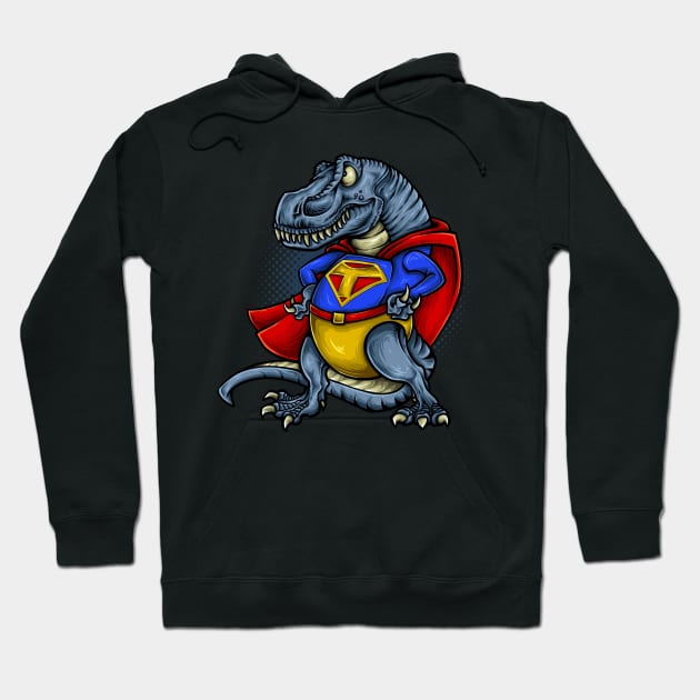 T rex hero Hoodie by SAN ART STUDIO 